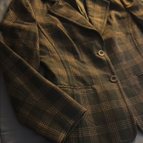 Talbots Green Plaid Women's Blazer Sz 12 - Picture 5 of 7